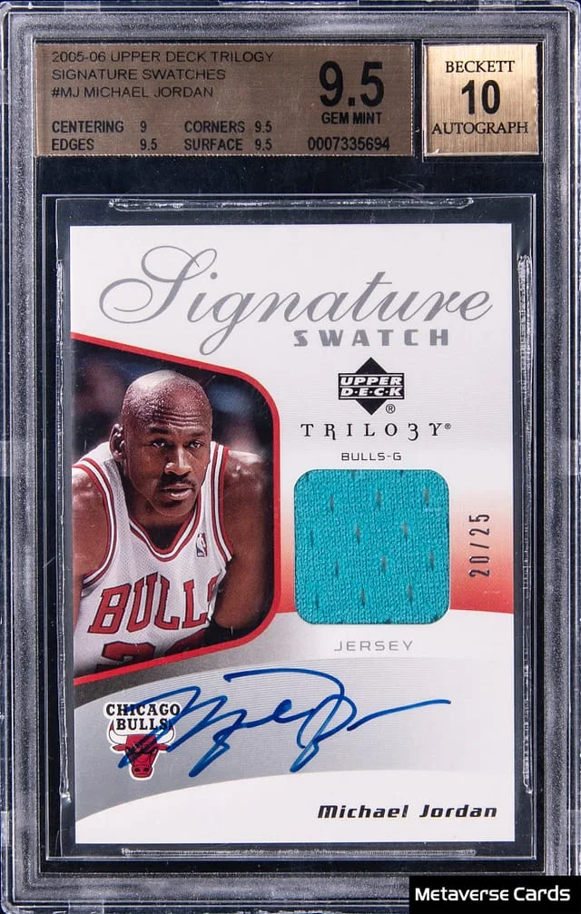 2005-06 Upper Deck Trilogy Michael Jordan Signature Swatches #SSA-MJ card image