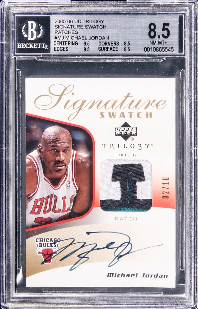 2005-06 Upper Deck Trilogy Michael Jordan Signature Swatch Patches #SSAP-MJ card image