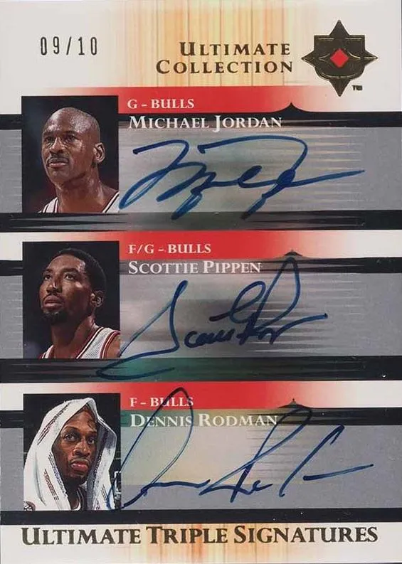 2005-06 Upper Deck Ultimate Collection Michael Jordan Ultimate Signatures Triple #TS-JPR card image