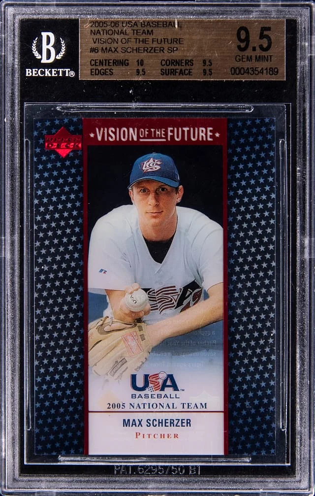 2005-06 Upper Deck USA Baseball Max Scherzer National Team Visions of the Future SP #6 card image