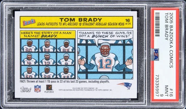 2005 Bazooka Comics Tom Brady #16 card image
