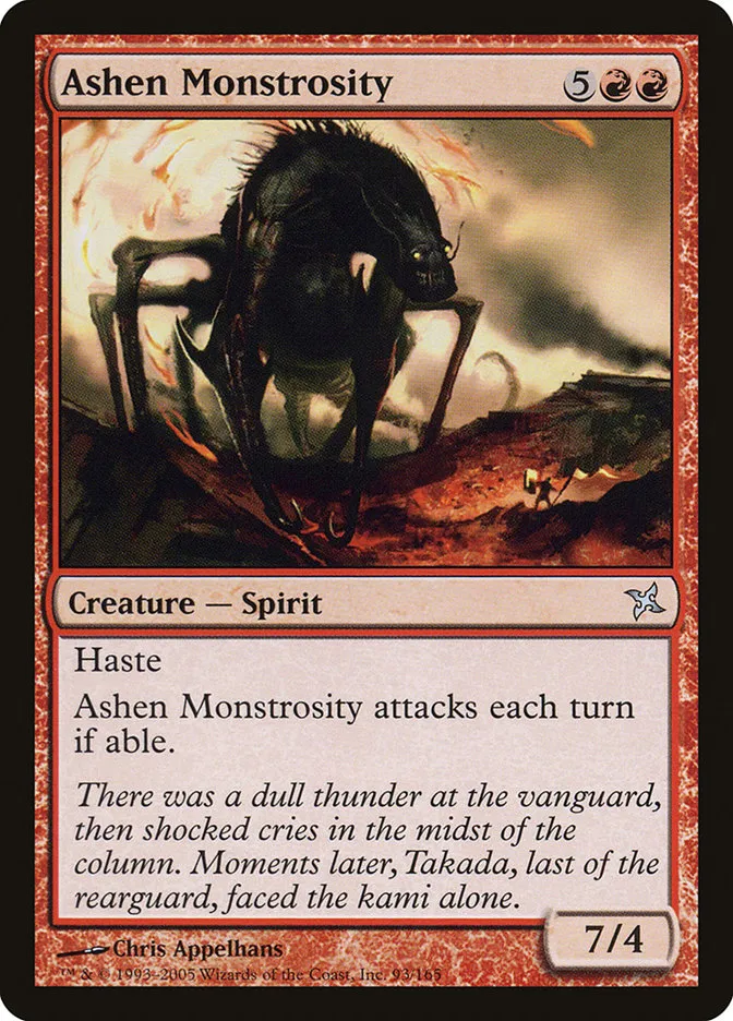2005 Betrayers of Kamigawa Ashen Monstrosity uncommon #93 unlisted card image