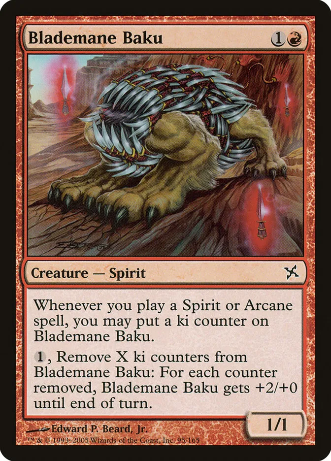 2005 Betrayers of Kamigawa Blademane Baku common #95 unlisted card image