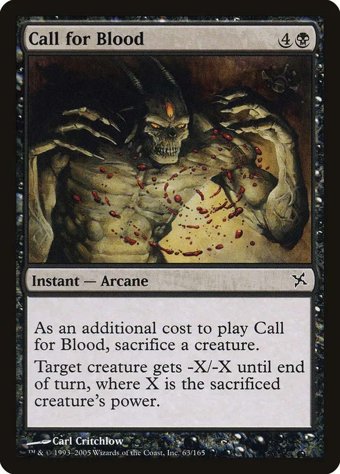 2005 Betrayers of Kamigawa Call for Blood common #63 unlisted card image