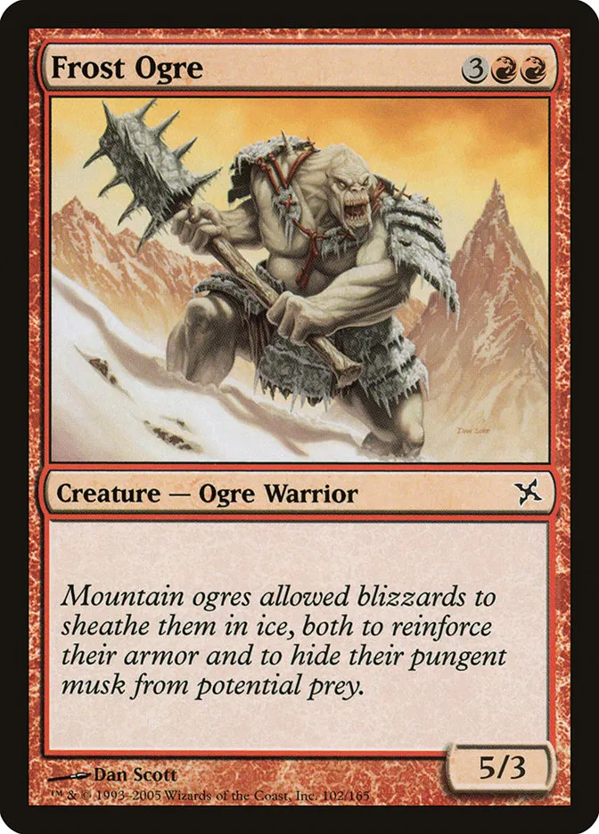 2005 Betrayers of Kamigawa Frost Ogre common #102 unlisted card image