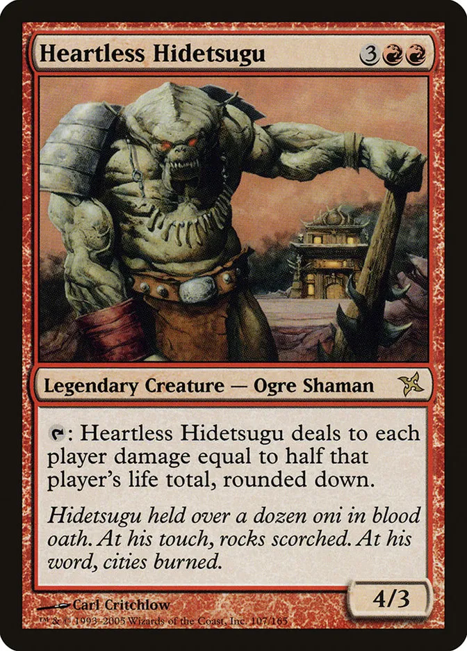 2005 Betrayers of Kamigawa Heartless Hidetsugu rare #107 unlisted card image