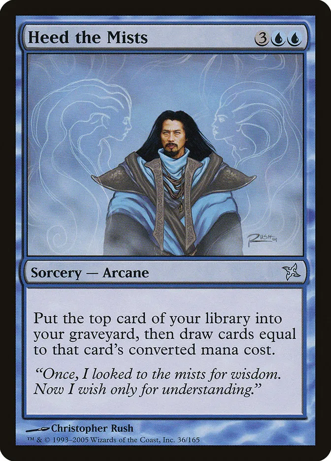 2005 Betrayers of Kamigawa Heed the Mists uncommon #36 unlisted card image