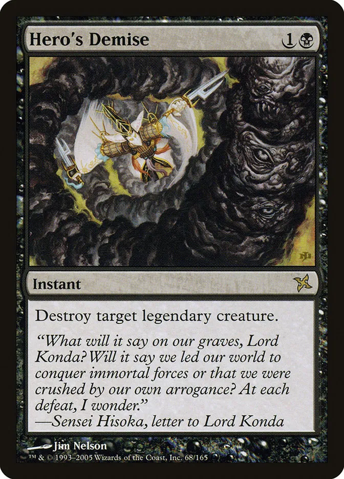 2005 Betrayers of Kamigawa Hero's Demise rare #68 unlisted card image