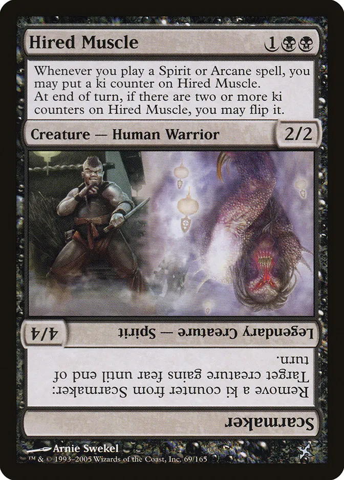2005 Betrayers of Kamigawa Hired Muscle // Scarmaker uncommon #69 unlisted card image