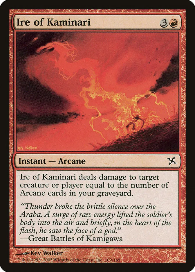 2005 Betrayers of Kamigawa Ire of Kaminari common #109 unlisted card image