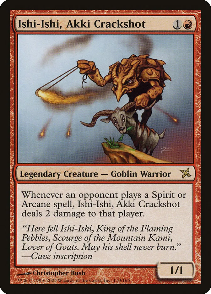 2005 Betrayers of Kamigawa Ishi-Ishi, Akki Crackshot rare #110 unlisted card image