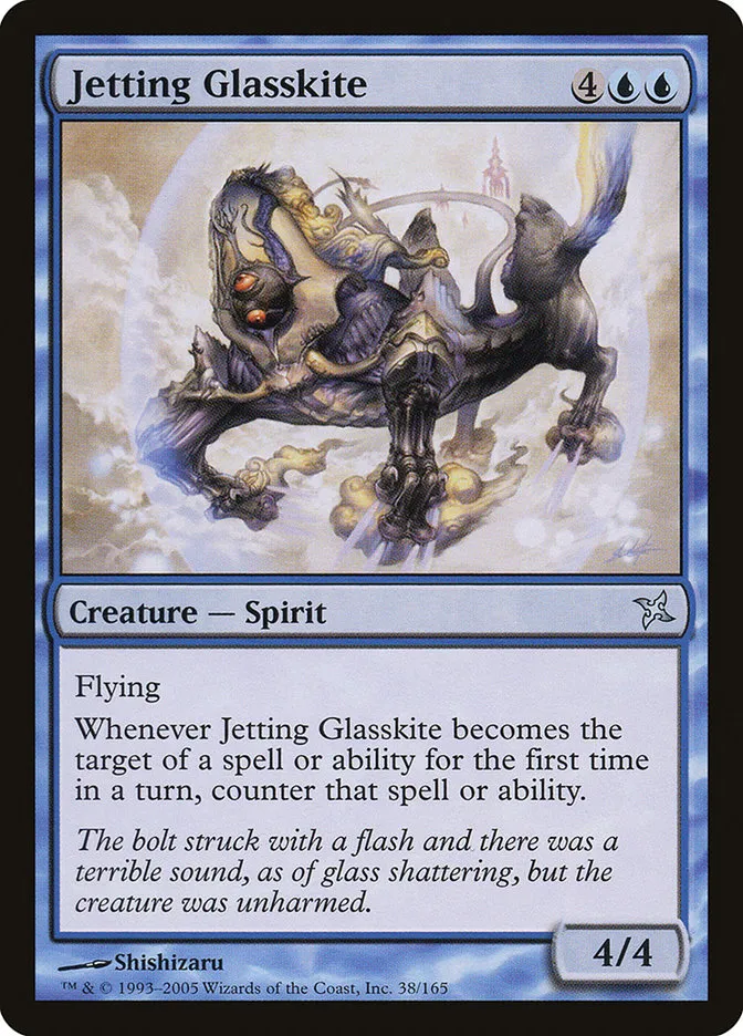 2005 Betrayers of Kamigawa Jetting Glasskite uncommon #38 unlisted card image