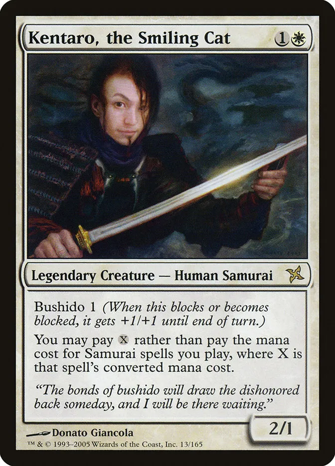 2005 Betrayers of Kamigawa Kentaro, the Smiling Cat rare #13 unlisted card image