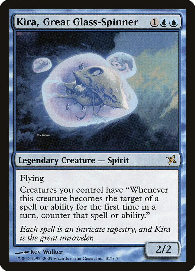 2005 Betrayers of Kamigawa Kira, Great Glass-Spinner rare #40 unlisted card image