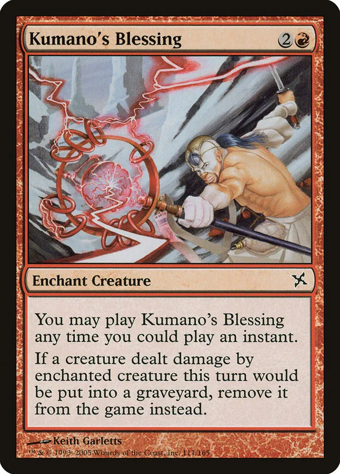 2005 Betrayers of Kamigawa Kumano's Blessing common #111 unlisted card image