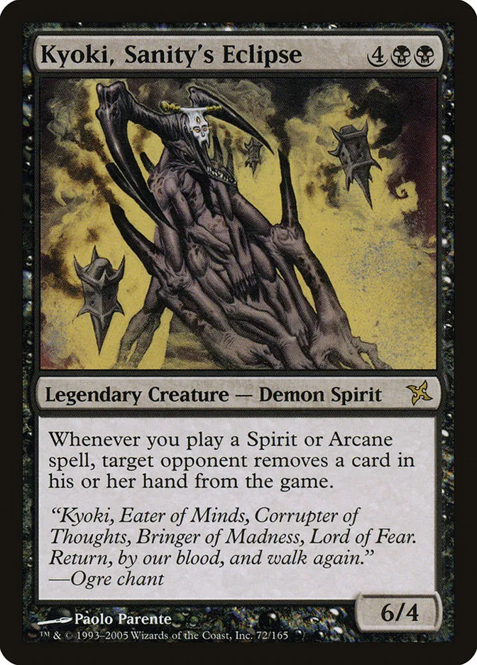 2005 Betrayers of Kamigawa Kyoki, Sanity's Eclipse rare #72 unlisted card image
