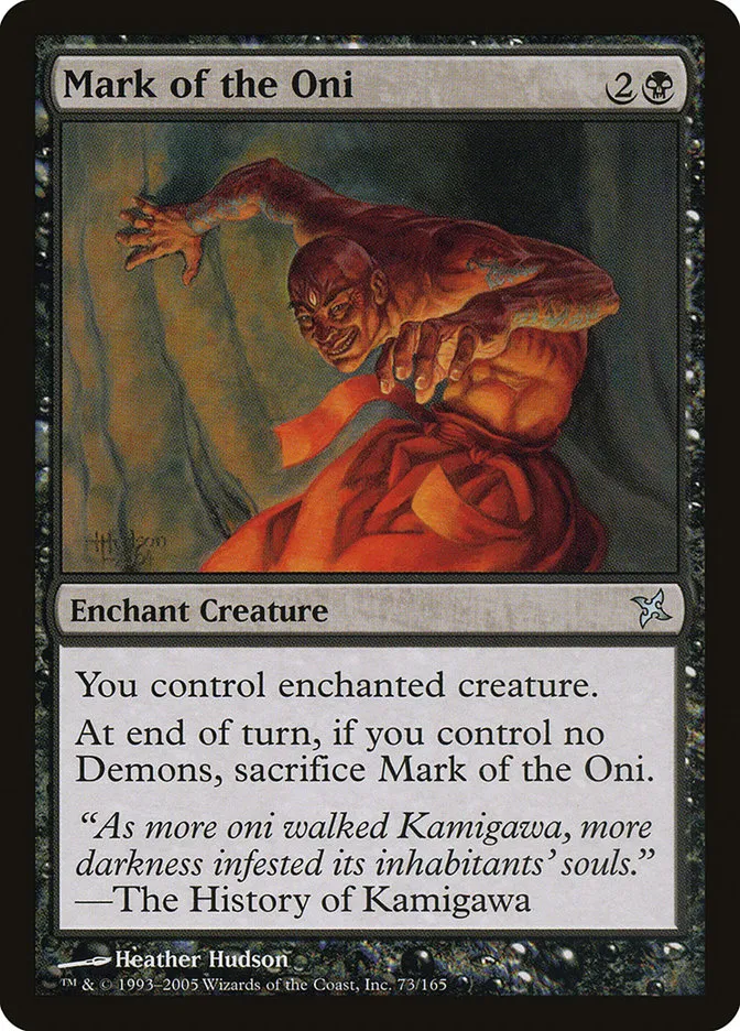 2005 Betrayers of Kamigawa Mark of the Oni uncommon #73 unlisted card image