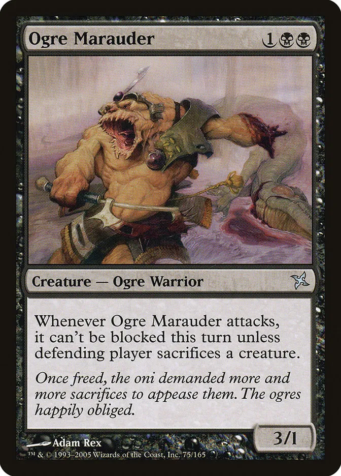 2005 Betrayers of Kamigawa Ogre Marauder uncommon #75 unlisted card image