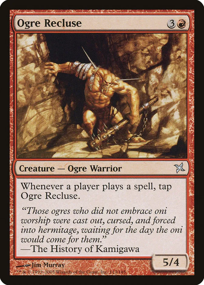 2005 Betrayers of Kamigawa Ogre Recluse uncommon #113 unlisted card image