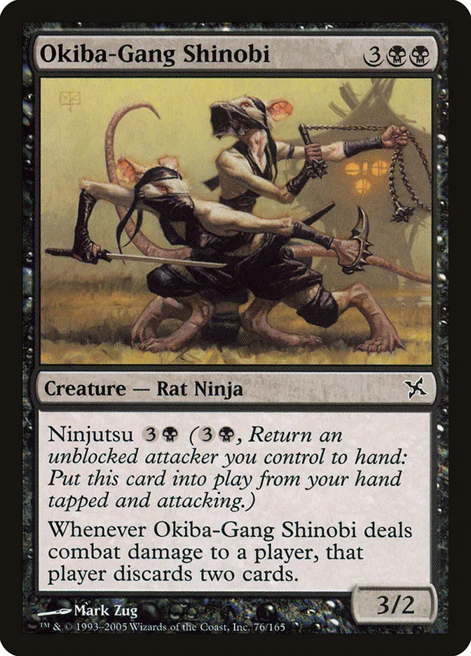 2005 Betrayers of Kamigawa Okiba-Gang Shinobi common #76 unlisted card image