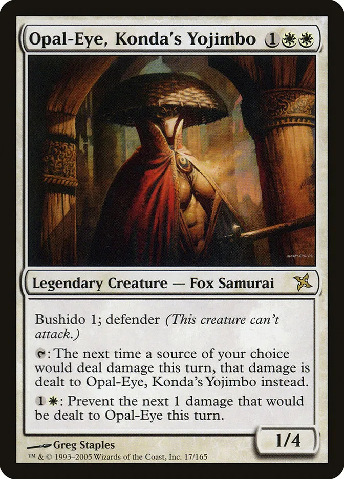 2005 Betrayers of Kamigawa Opal-Eye, Konda's Yojimbo rare #17 unlisted card image