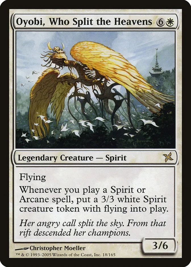 2005 Betrayers of Kamigawa Oyobi, Who Split the Heavens rare #18 unlisted card image
