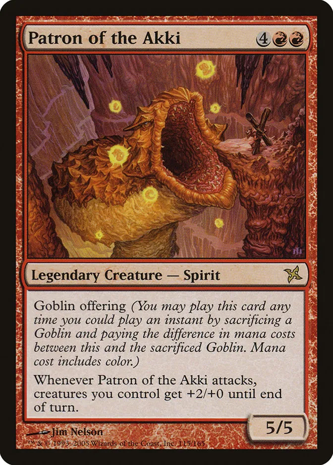 2005 Betrayers of Kamigawa Patron of the Akki rare #115 unlisted card image