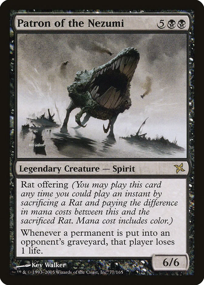2005 Betrayers of Kamigawa Patron of the Nezumi rare #77 unlisted card image