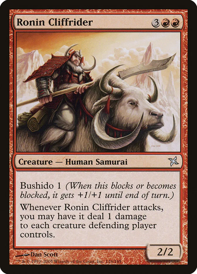 2005 Betrayers of Kamigawa Ronin Cliffrider uncommon #116 unlisted card image