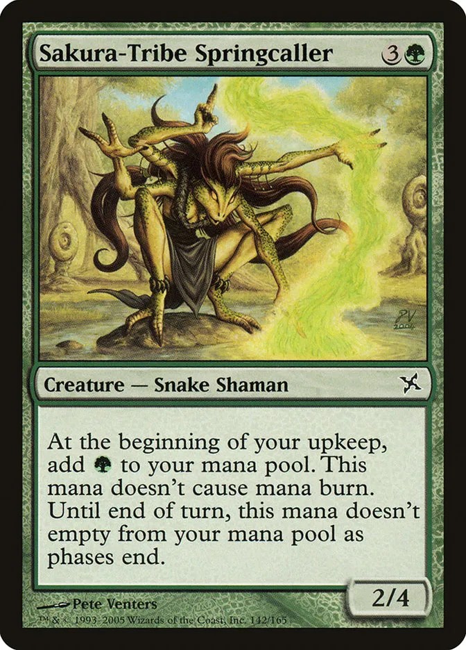 2005 Betrayers of Kamigawa Sakura-Tribe Springcaller common #142 unlisted card image