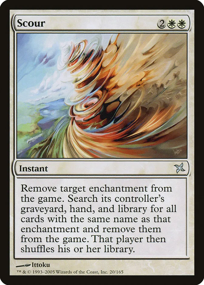 2005 Betrayers of Kamigawa Scour uncommon #20 unlisted card image