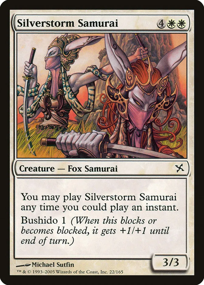2005 Betrayers of Kamigawa Silverstorm Samurai common #22 unlisted card image