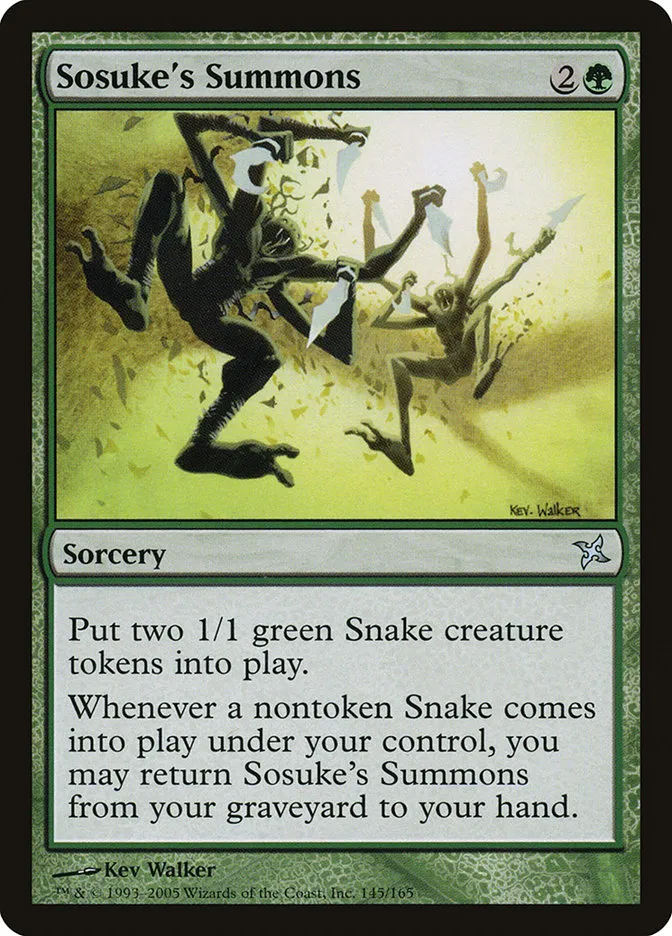 2005 Betrayers of Kamigawa Sosuke's Summons uncommon #145 unlisted card image