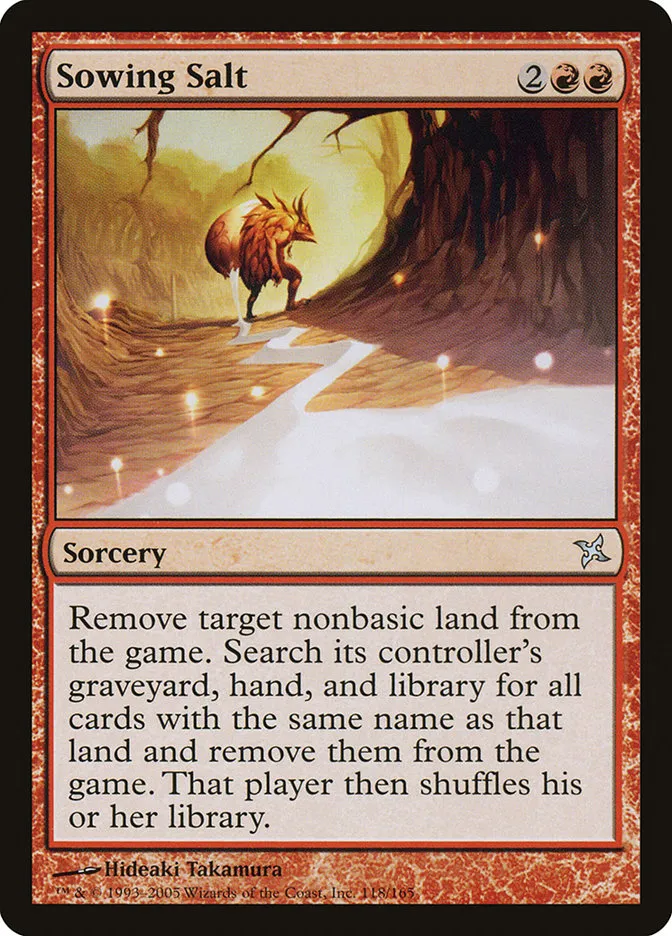 2005 Betrayers of Kamigawa Sowing Salt uncommon #118 unlisted card image