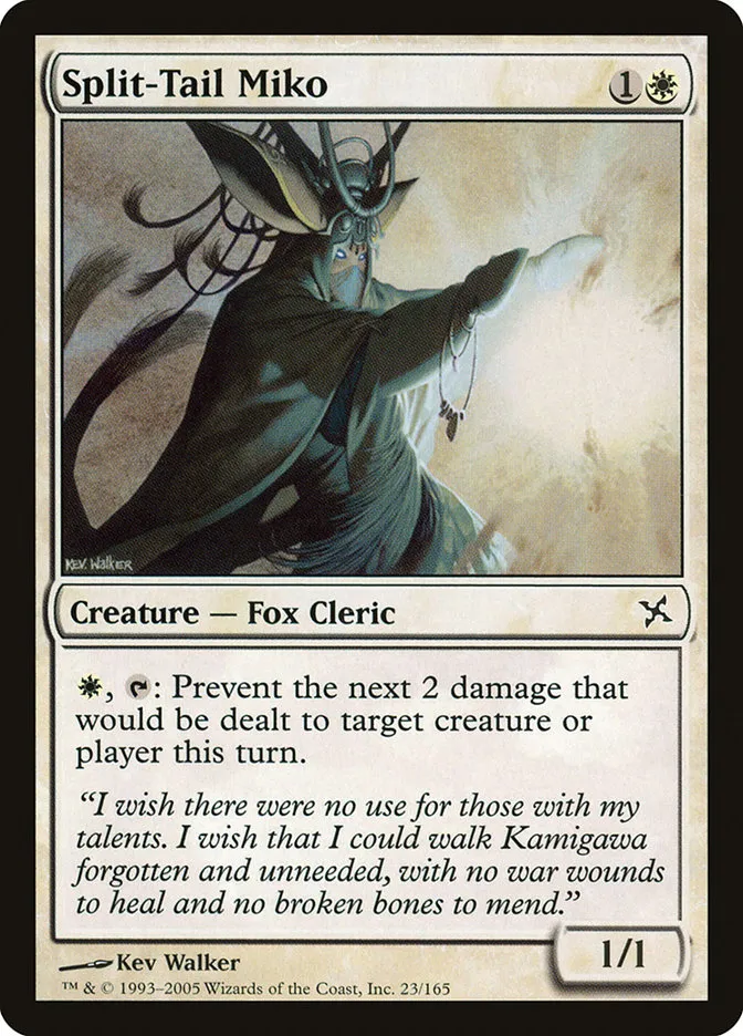 2005 Betrayers of Kamigawa Split-Tail Miko common #23 unlisted card image