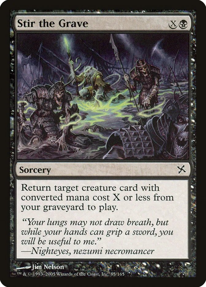2005 Betrayers of Kamigawa Stir the Grave common #85 unlisted card image