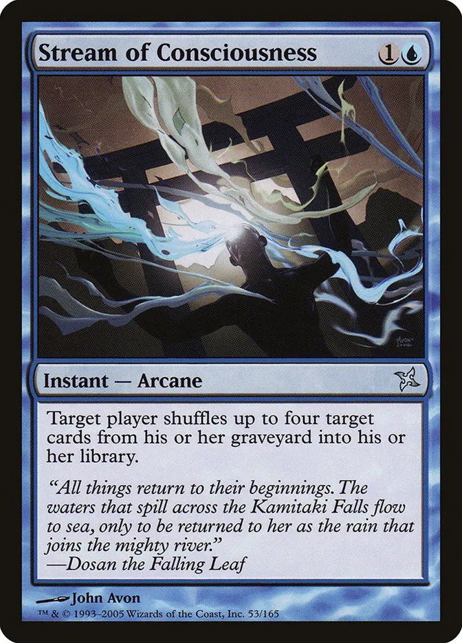 2005 Betrayers of Kamigawa Stream of Consciousness uncommon #53 unlisted card image