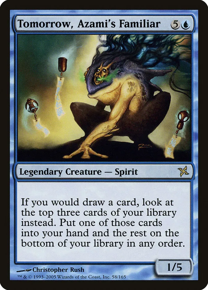 2005 Betrayers of Kamigawa Tomorrow, Azami's Familiar rare #58 unlisted card image