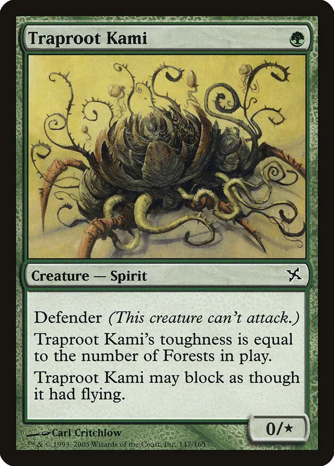 2005 Betrayers of Kamigawa Traproot Kami common #147 unlisted card image