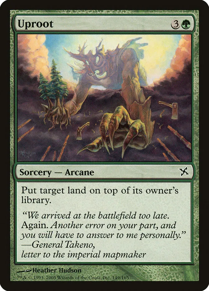 2005 Betrayers of Kamigawa Uproot common #149 unlisted card image