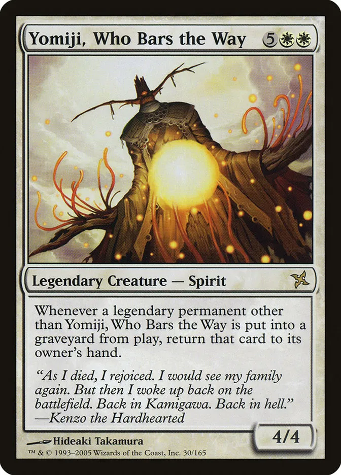 2005 Betrayers of Kamigawa Yomiji, Who Bars the Way rare #30 unlisted card image