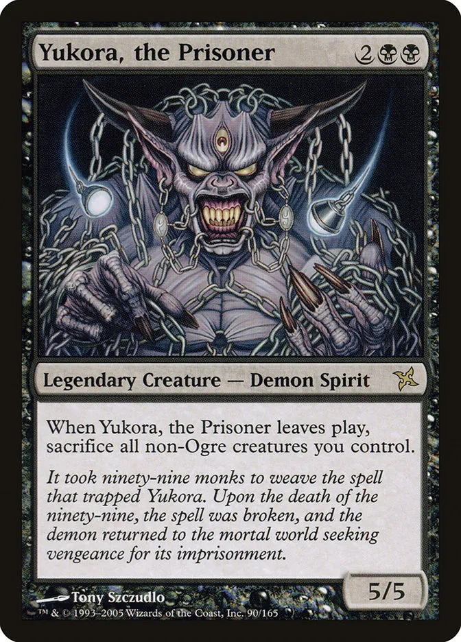 2005 Betrayers of Kamigawa Yukora, the Prisoner rare #90 unlisted card image