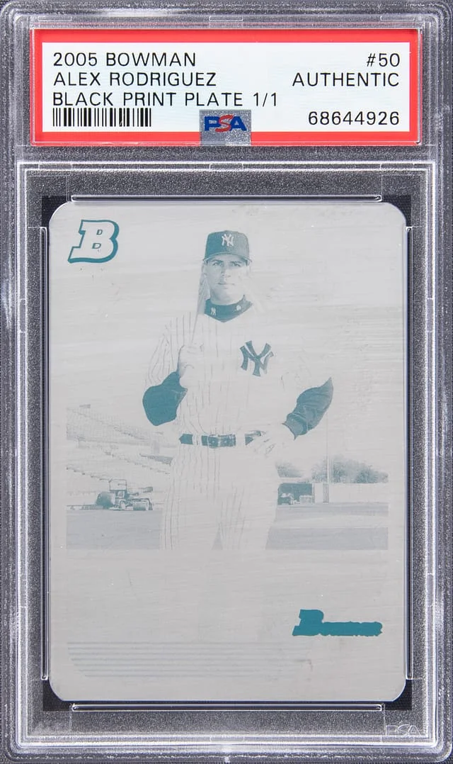 2005 Bowman Alex Rodriguez Black Print Plate #50 card image