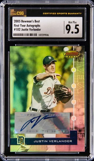 2005 Bowman Best Justin Verlander First Year Autographs #102 card image