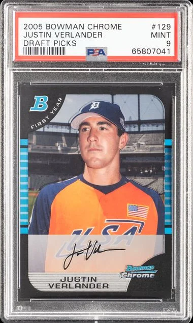 2005 Bowman Chrome Draft Justin Verlander Picks #129 card image