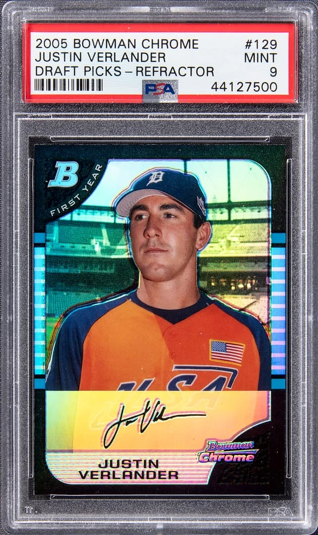 2005 Bowman Chrome Draft Justin Verlander Picks Refractor #BDP129 card image