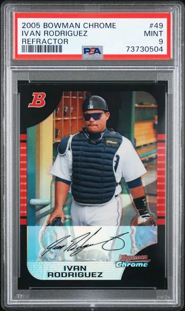 2005 Bowman Chrome Ivan Rodriguez Refractor #49 card image