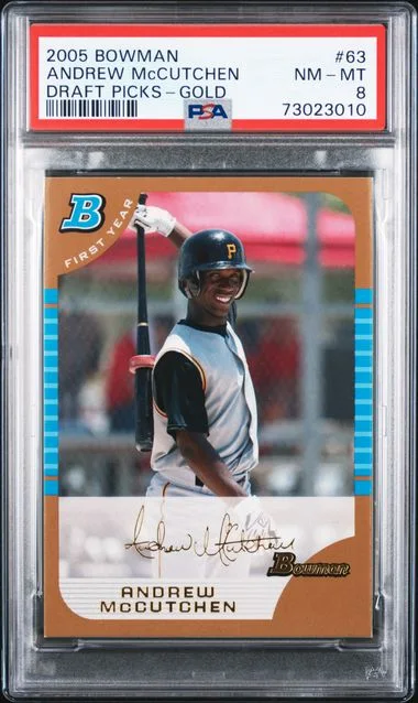 2005 Bowman Draft Picks Andrew McCutchen Gold #63 card image
