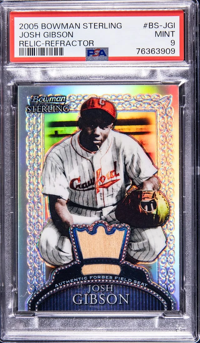 2005 Bowman Sterling Josh Gibson Relic Refractor #BS-JGI card image