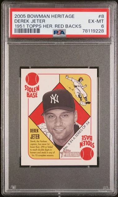 2005 Bowman Topps Her. Red Backs 1951 Topps Her. Red Backs 8 Derek Jeter Heritage #1951 card image